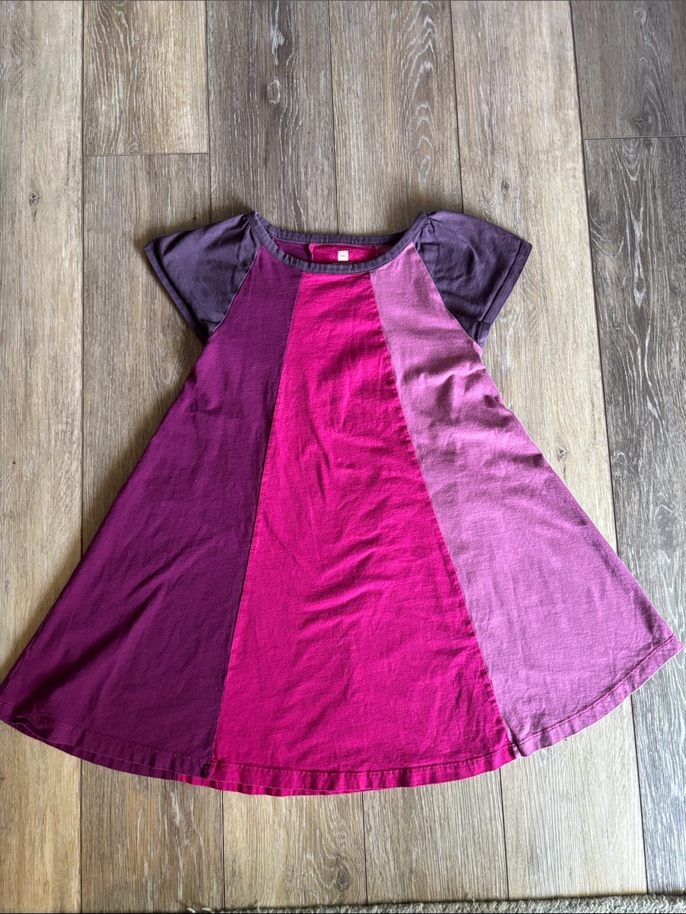 Tea Collection Girls Colorblock Purple & Pink 100% Cotton Dress